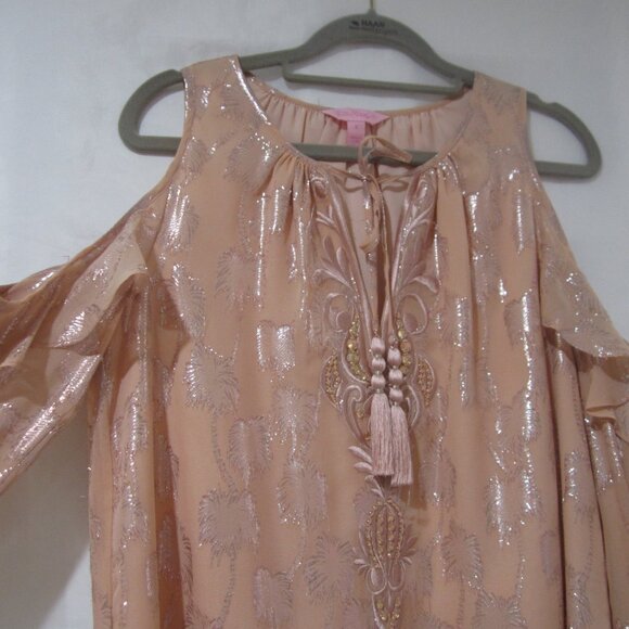 Lilly Pulitzer S Marlyse Silk Cold Shoulder Dress - Picture 3 of 9